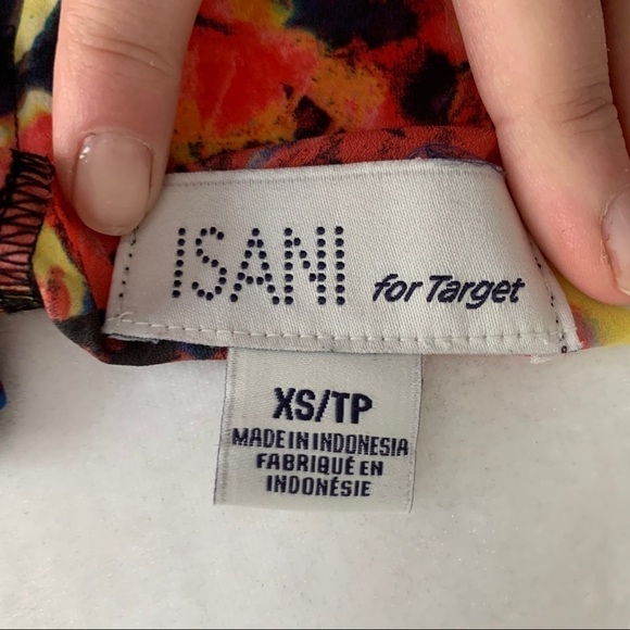 Isani for Target Orange Abstract Floral Blouse Top - Picture 4 of 5